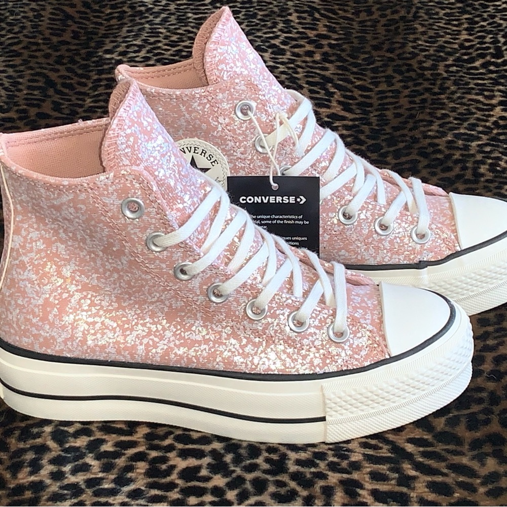 Converse Glittery Pink High Tops